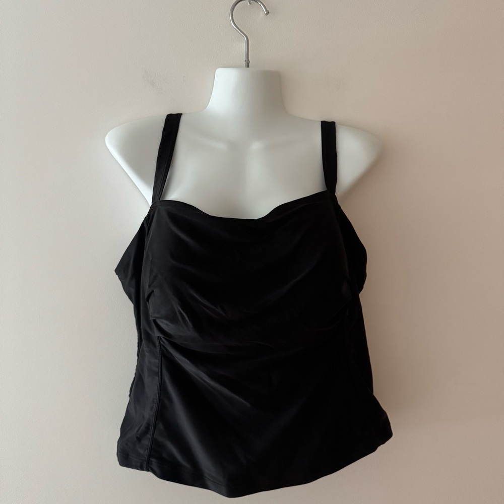 Black Ruched Bustier Camisole tankini